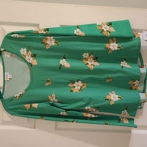 Long sleeve too green and pink floral